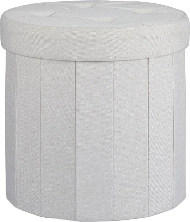 Image du produit Relaxdays Tabouret avec rangement pouf rond