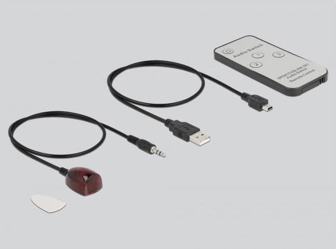 Produktbild Delock S/PDIF TOSLINK Switch 7,60cm (3") 1 Out mit IR-Fernbedienung und USB Stromversorgung