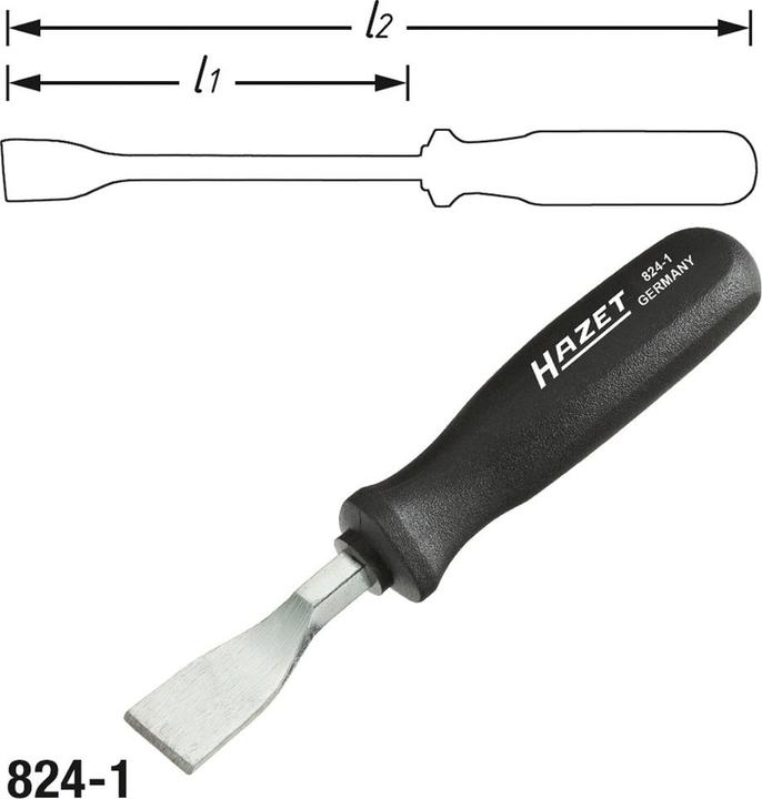Actual product image HAZET Blunt scraper 824-1 ∙ Flat profile ∙ 0.5 x 23 mm