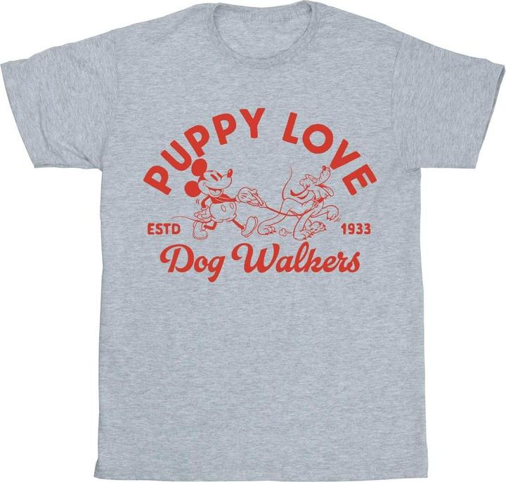 Actual product image Disney Womens/Ladies Mickey Mouse Puppy Love Cotton Boyfriend T-Shirt (XL)