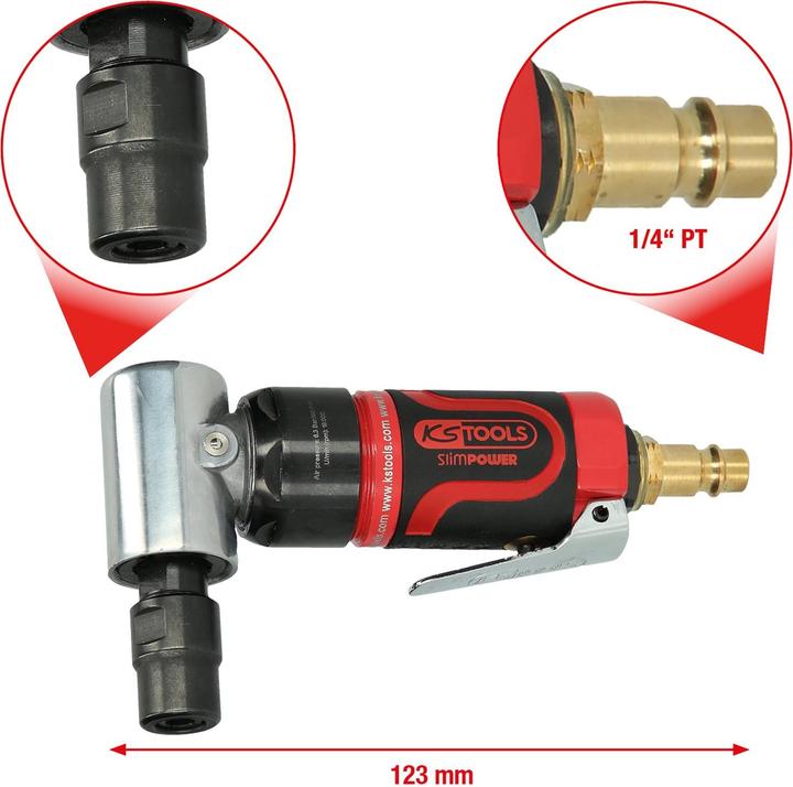 Actual product image KS Tools SlimPOWER mini air angle grinder, pneumatic, 19000 rpm