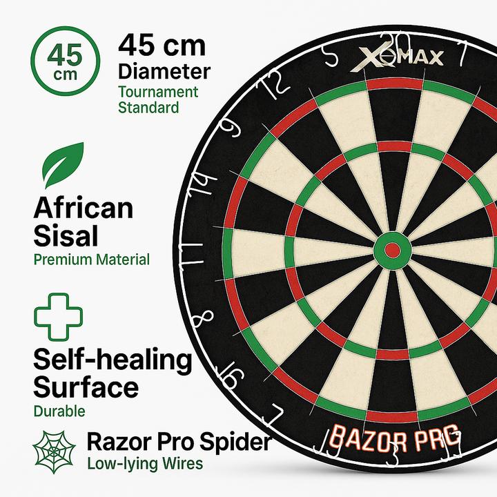 Produktbild XQ Max Dartscheibe Razor Pro, aus African Sisal