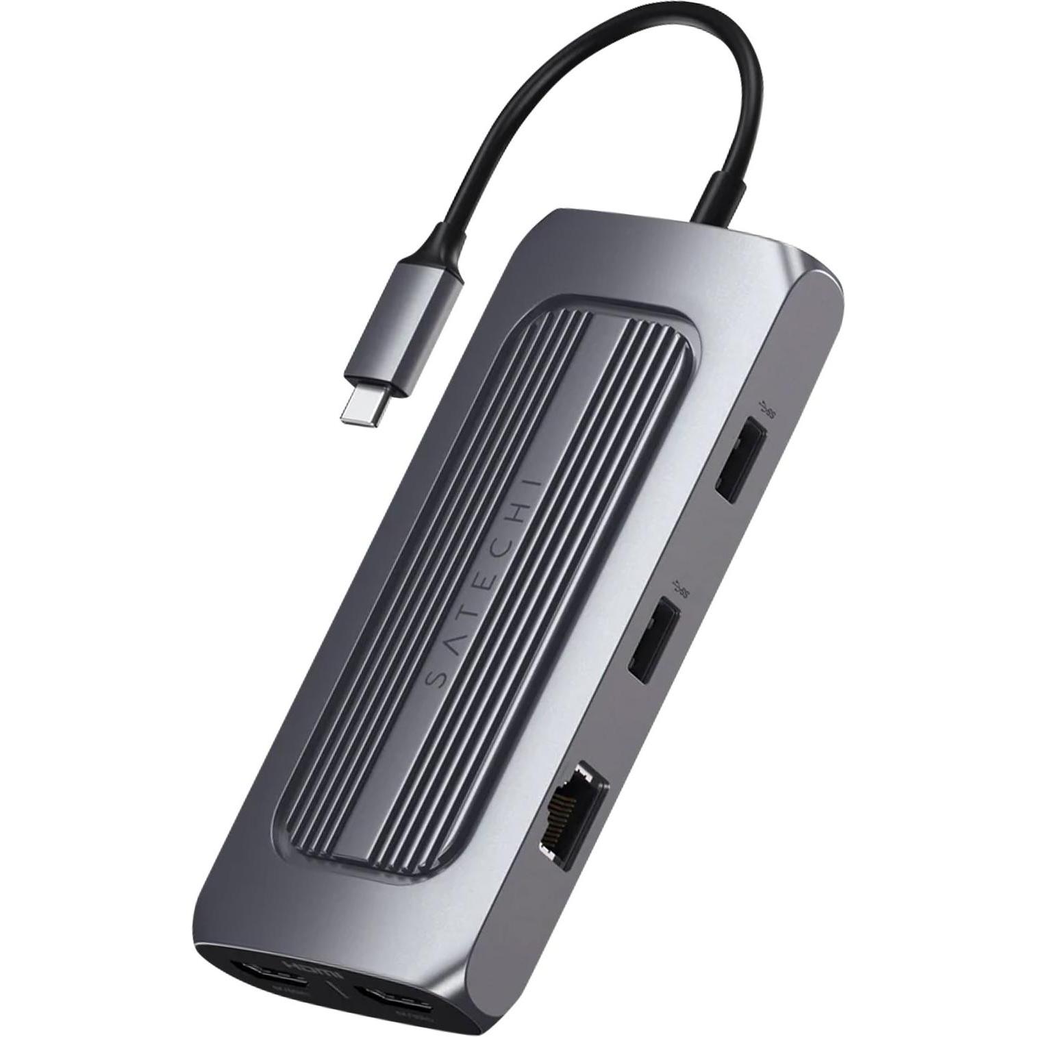 Satechi St-Ucmxam (USB-C, 10 Ports), Dockingstation + USB Hub, Grau
