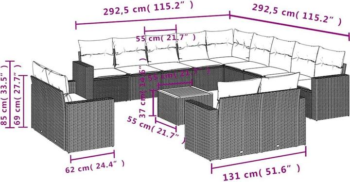 Produktbild vidaXL Garten Sofagarnitur