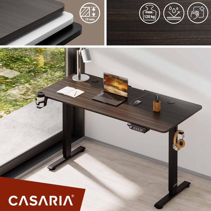 Image du produit Casaria Bureau réglable en hauteur (140 x 60 x 118 cm)