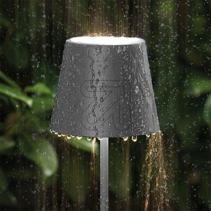 Actual product image Sigor 4547101 Nuindie mini rechargeable table lamp 25cm graphite grey 2.2W FlexMood 2200K/2700K IP54 Ra85 (98.50 lm)