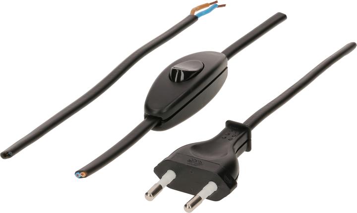 Produktbild Max Hauri TDLF-Netzkabel H03VVH2-F2X0.75 Typ 26 mit Schalter (2 m)