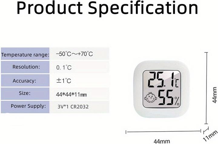 Produktbild PhoneLook Intelligenter Mini LCD Digitalthermometer-Hygrometer für Temperatur und Luftfeuchtigkeit
