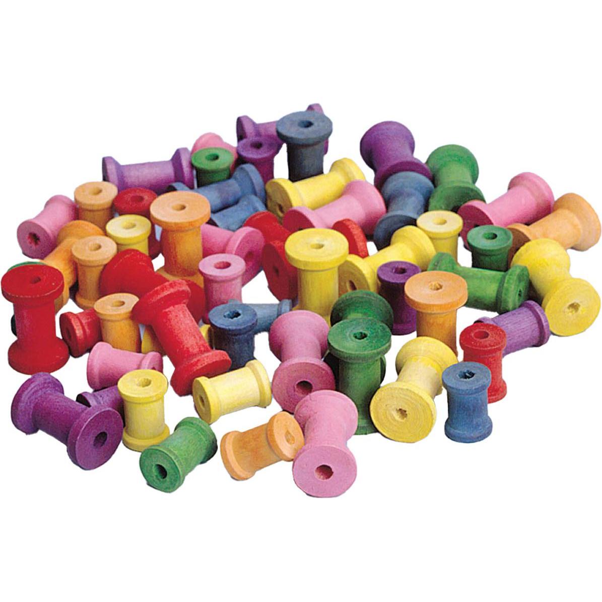 Colorations Farbige Holzspulen, 50er-Set (44429026)