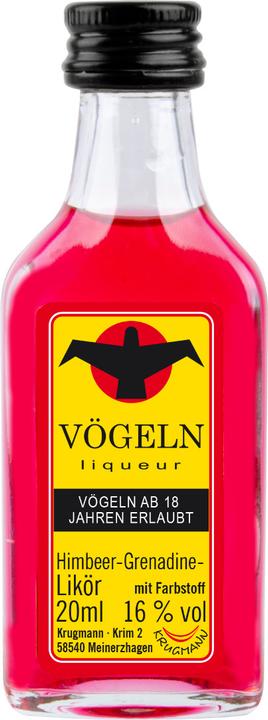 Produktbild Krugmann VÖGELN Shot Himbeere - Grenadine Likör Box / Deutschland (20 x 2 cl)