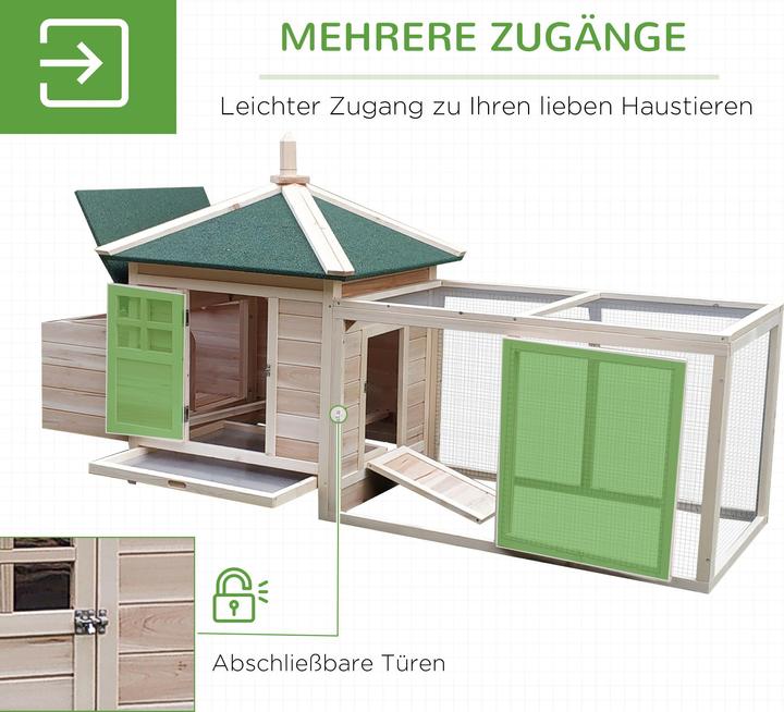 Produktbild PawHut Hühnerstall mit Freigehege