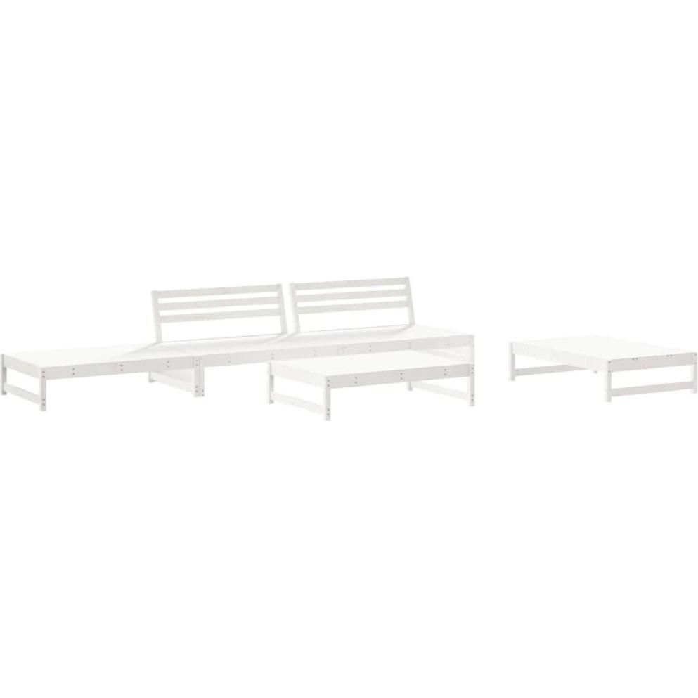 VidaXL, Gartenlounge, 6-tlg. Garten-Lounge-Set Weiss Massivholz Kiefer,Farbe