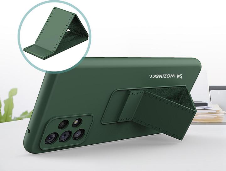 Actual product image Wozinsky Kickstand Case Silicone Stand Cover for Samsung Galaxy A73 Pink (Samsung Galaxy A73 5G)