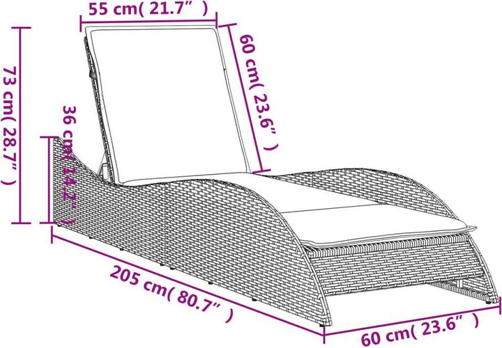 Produktbild vidaXL Sonnenliege (199 cm)