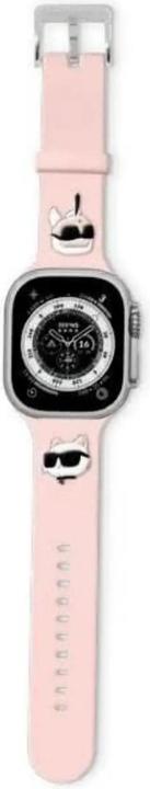 Produktbild Karl Lagerfeld Pasek KLAWLSLKCNP Apple Watch 42/44/45/49mm różowy/pink strap 3D Rubber Karl&Choupett (22 mm, Silikon, Stahl)