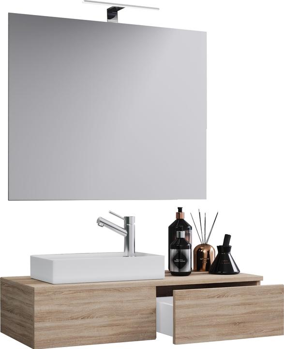 Actual product image VCM 3-piece guest toilet wash place washbasin Gudas mirror