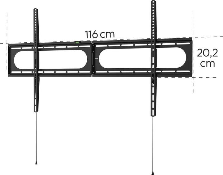 Produktbild Hama TV-Wandhalterung, starr, 305 cm (120") bis 100 kg, Wandabstand 2,8 cm (Wand, 120", 100 kg)