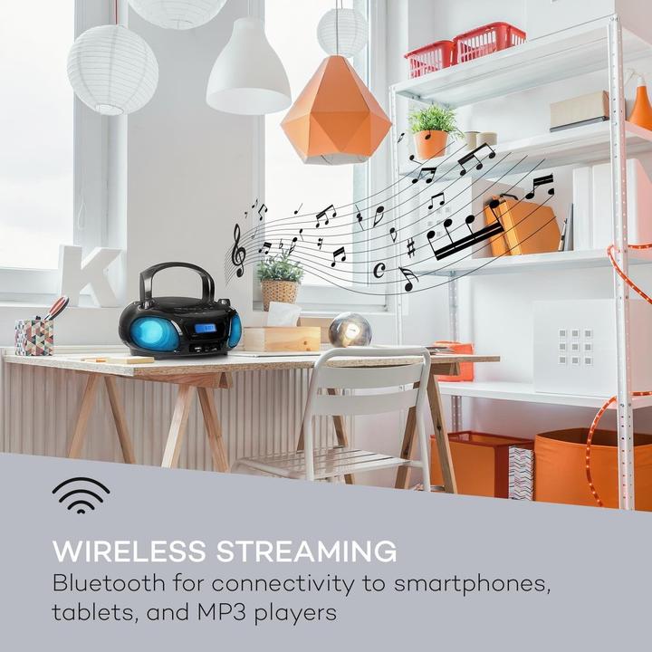 Produktbild Auna Ghettoblaster, Schwarz (FM, Bluetooth)