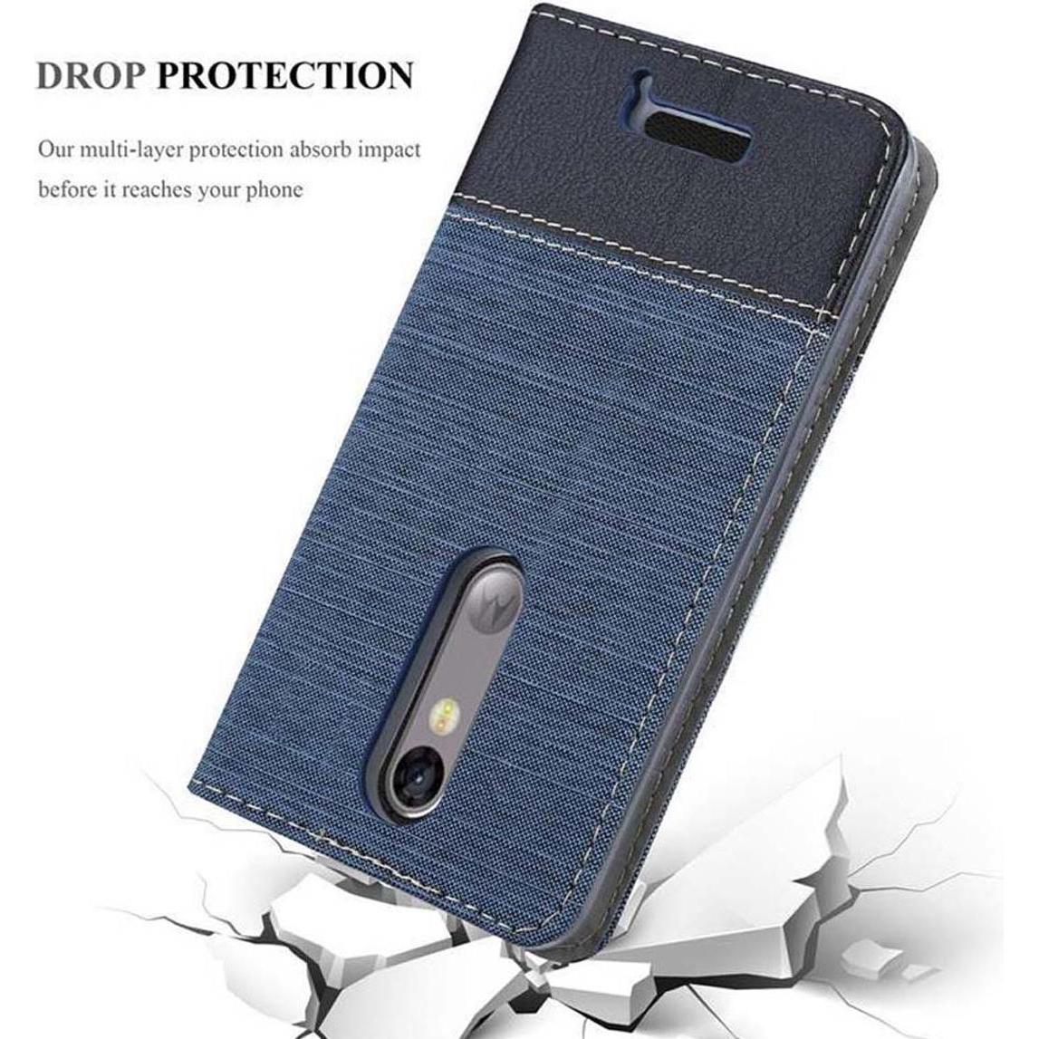 Thumbnail - Cadorabo Book Jeans Optik Cover (Motorola Moto X3), Smartphone Hülle, Blau
