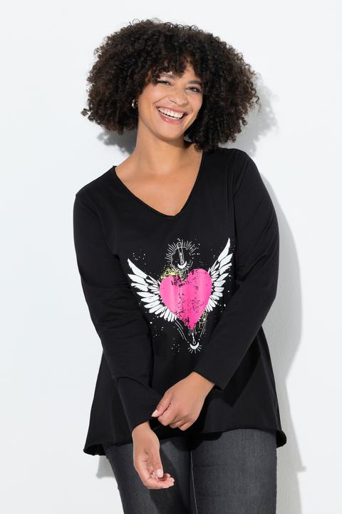 Immagine prodotto Angel of Style Maglia dal taglio svasato con cuore e maniche lunghe (42)