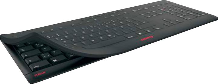 Actual product image CHERRY TAS STREAM PROTECT KEYBOARD Corded DE-Layout black (DE, Cable)