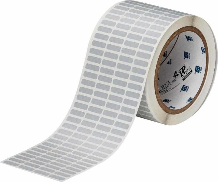 Immagine prodotto Brady THT-14-438-10, poliestere metallizzato, antimanomissione, argento, opaco, 16,51 x 5,08 mm, pe