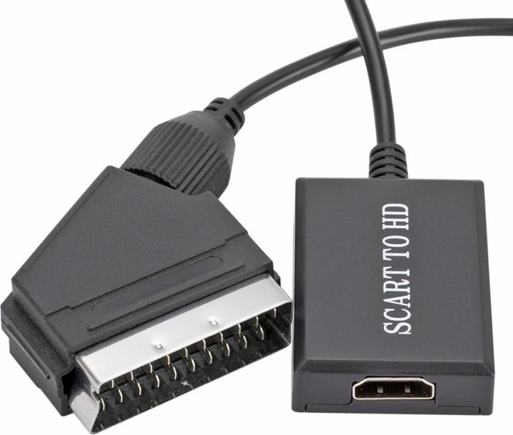 Actual product image Deltalabs Scart auf HDMI 1080p FullHD Konverter Adapter Kabel für TV / PC / DVD - Schwarz 70cm