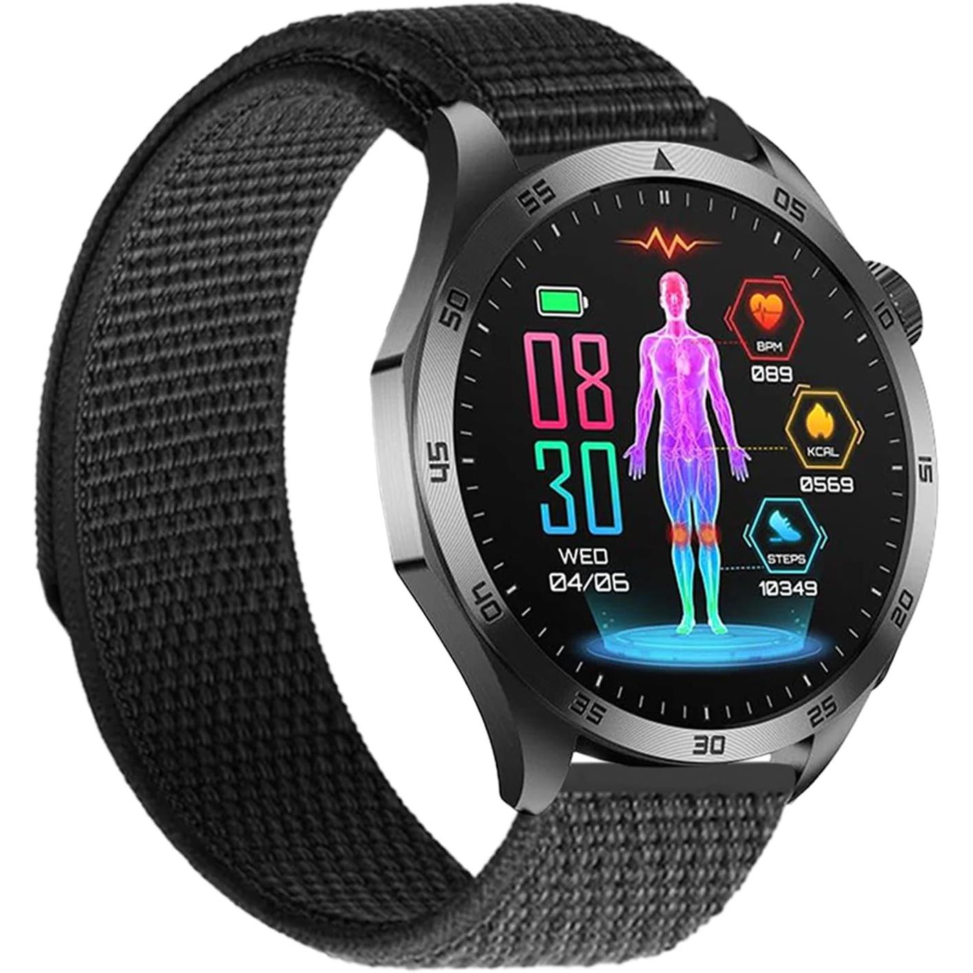 Knauermann Gesundheitssmartwatch mit Telefonfunktion, EKG, Herzgesundheitsanalyse und Notruf (58255236)