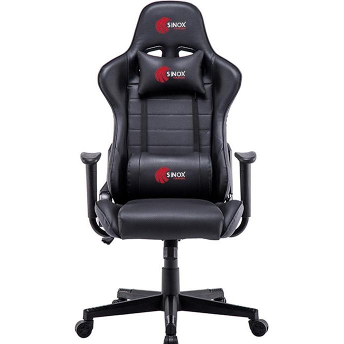 Sinox gamingstol i sort med røde syninger, Gaming Stuhl