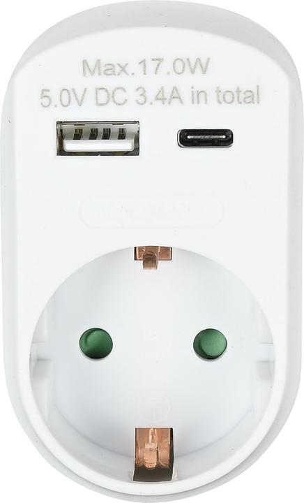 Image du produit Benson Electric Prise avec chargeur USB-A et USB-C blanc (Type 12, 2 x)
