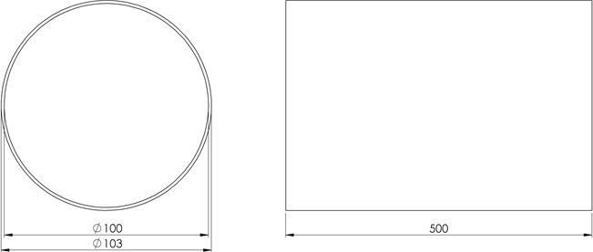 Immagine prodotto Euro3plast Condotto Di Ventilazione 100mm 0,5m Bianco Plastico