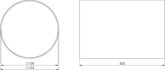 Actual product image Euro3plast VENTILATION DUCT 100MM 0,5M WHITE PLAST