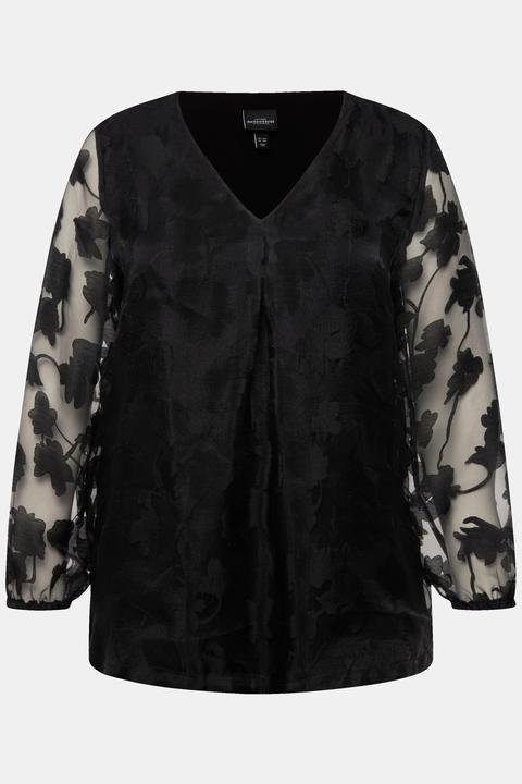 Immagine prodotto Ulla Popken Blusa a doppio strato con scollo a V e maniche lunghe (54)