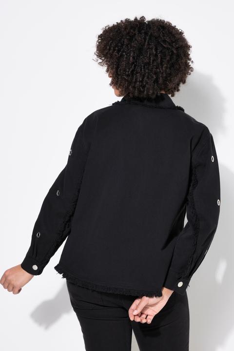 Produktbild Angel of Style Jeansjacke, Ösen, Fransensaum, Hemdkragen, Langarm (50)