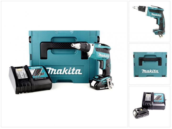 Produktbild Makita DFS 452 RY1J Akku Schnellbauschrauber 18V Brushless + 1x Akku 1,5Ah + Ladegerät + Makpac (Trockenbauschrauber)