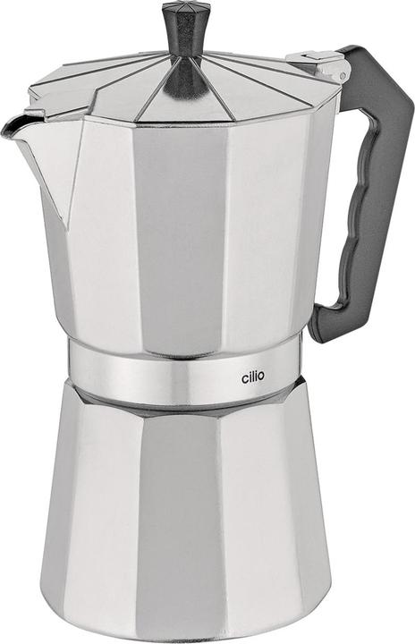 Actual product image Cilio 321289 Manual coffee maker mocha pot aluminum (9 Cups)
