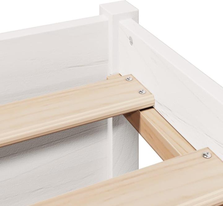 Produktbild vidaXL Massivholzbett Holzbett Bett mit Regal ohne Matratze 90x200cm Kiefernholz (90 x 200 cm)