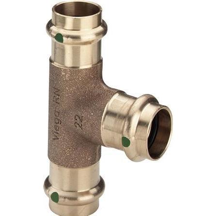 Viega, Rohrverbindungstechnik, Sanpress T-stykke 42 x 22 x 42 mm rødgods