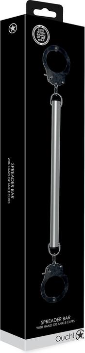 Produktbild Ouch! Spreader Bar with Hand or Ankle Cuffs - Silver