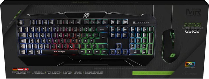 Productafbeelding MediaRange Gaming Series Set Toetsenbord + Muis QWERTY sw (NL, Bedraad)