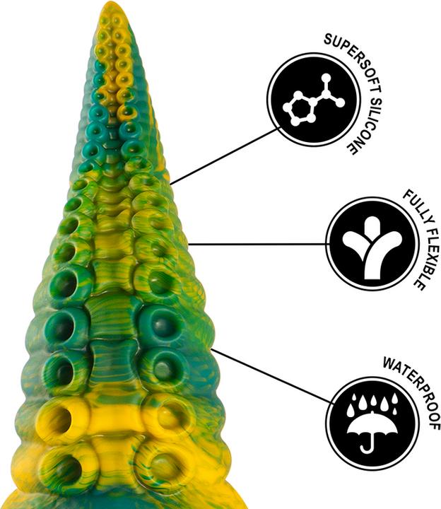 Actual product image Epic Cetus Green Tentacle Dildo, Large Size