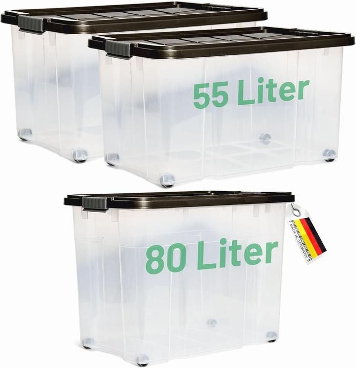Produktbild Novatool Sparset Aufbewahrungsboxen mit Deckel (80 l)