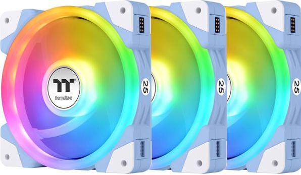 Actual product image Thermaltake Lot De 3 Ventilateurs De Boitier Swafan Ex Sync - 12cm (Bleu) (120 mm, 3 x)