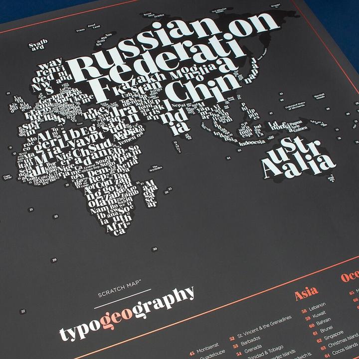 Immagine prodotto Luckies Scratch Map Typogeography (82 x 60 cm)
