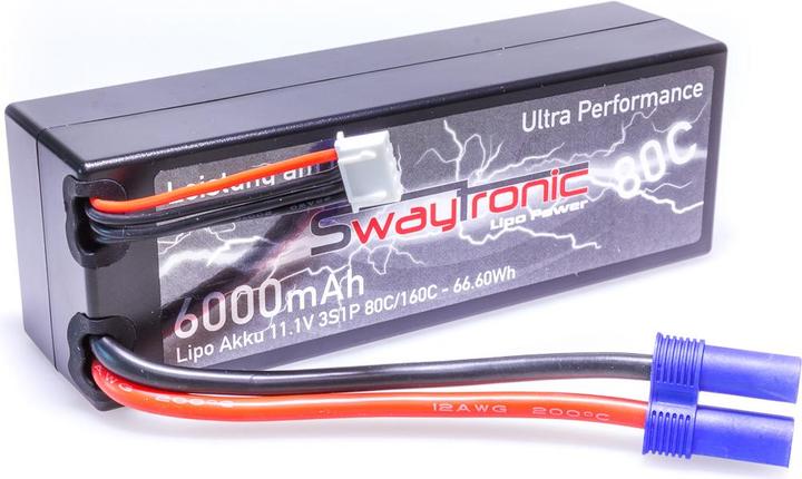 Image du produit Swaytronic HC 3S 11.1V 6000mAh 80C/160C EC5 (11.10 V, 6000 mAh)