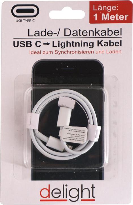 Actual product image Top ten USB-C Lightning charging cable, 1m, white (1 m, USB 3.0)