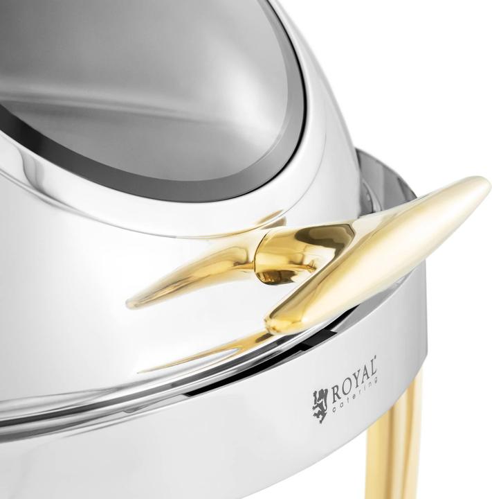 Immagine prodotto Royal Catering Chafing Dish Warmhaltebehälter Rechaud Wärmebehälter rund Goldakzente 6 L