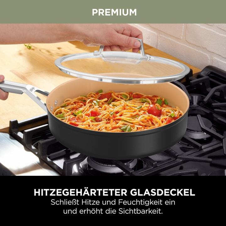 Produktbild Ninja Extended Life Keramik 5-teiliges Suppen- und Stieltopfset CW95000DE (Kochtopf, Pfannenset + Topfset, Aluminium, 24 x 20.70 cm)