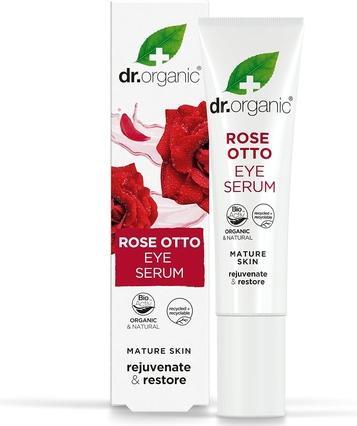 Produktbild Dr. Organic Rose Otto Eye Serum Restoring Fine Lines 15ml Pink (Augenpflege Serum, 15 ml, Tag)