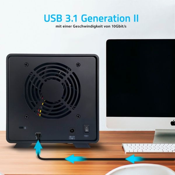 Actual product image Fantec MB-X4U31 4x 3.5 Enclosure (3.5")